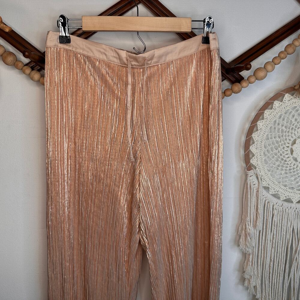 Victoria's Secret Gold Shine Pleated Lounge Pants